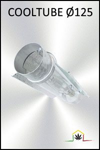 The cool tube reflector 125mm with E40 lamp holder allows to reduce the heat of marijuana growing spaces, for bulbs of 250w and 400w.