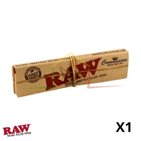 Librillo de papel raw slim + tips (Connoisseur)